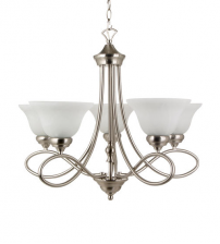 5 Glass Spiral Chandelier with Pendent